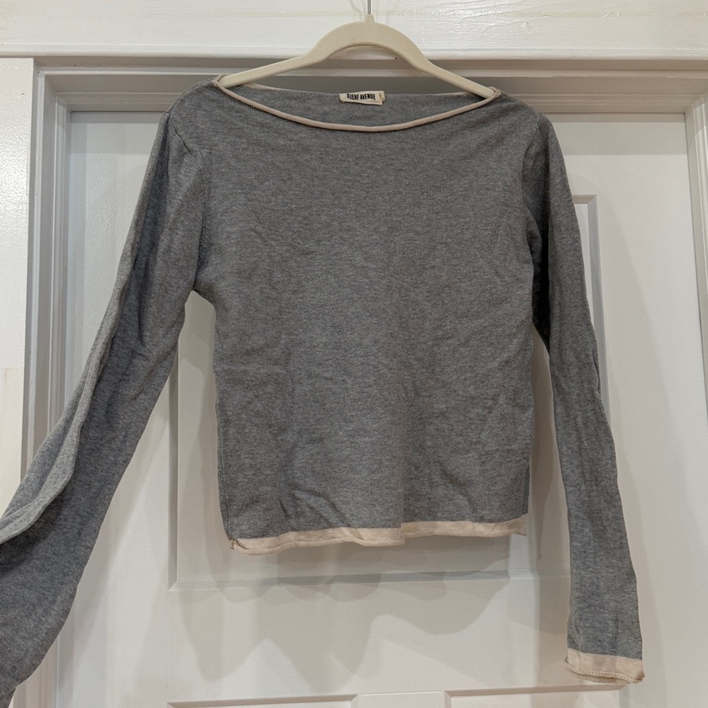 Djerf Avenue Gray Long Sleeve Tee